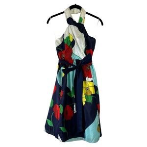 Tibi Silk Tropical Poppy Halter Mini Dress NWT Size: 4